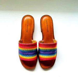 Lucky Brand Rainbow Mules NWOT
